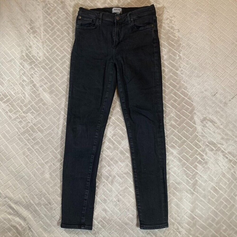 Agolde Womens 29 Denim Jeans Black Sophie Skinny Ankle Mid Rise Stretch